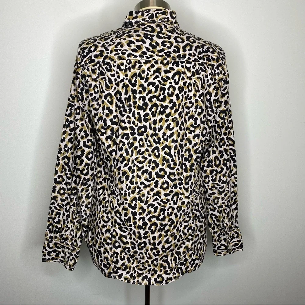 J. Crew Leopard Print Button-Up Shirt
